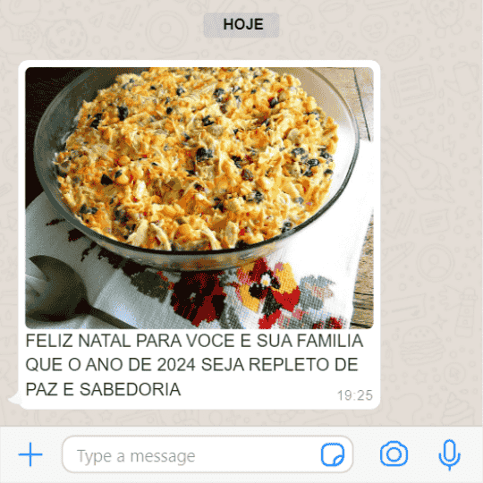 Registro da ceia preparada por uma cliente 3